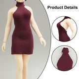 Maxbell 1:12 Women Dress Mini Doll Elastic Dress for 6inch Action Figure Accessories red