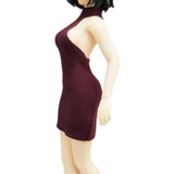 Maxbell 1:12 Women Dress Mini Doll Elastic Dress for 6inch Action Figure Accessories red
