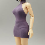 Maxbell 1:12 Women Dress Mini Doll Elastic Dress for 6inch Action Figure Accessories pink
