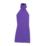 Maxbell 1:12 Women Dress Mini Doll Elastic Dress for 6inch Action Figure Accessories purple