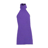 Maxbell 1:12 Women Dress Mini Doll Elastic Dress for 6inch Action Figure Accessories purple