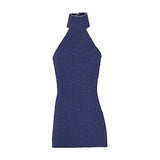 Maxbell 1:12 Women Dress Mini Doll Elastic Dress for 6inch Action Figure Accessories Navy