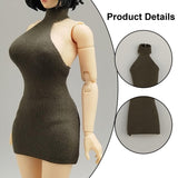 Maxbell 1:12 Women Dress Mini Doll Elastic Dress for 6inch Action Figure Accessories green