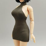 Maxbell 1:12 Women Dress Mini Doll Elastic Dress for 6inch Action Figure Accessories green