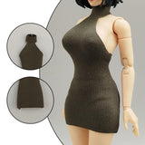 Maxbell 1:12 Women Dress Mini Doll Elastic Dress for 6inch Action Figure Accessories green