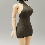 Maxbell 1:12 Women Dress Mini Doll Elastic Dress for 6inch Action Figure Accessories green