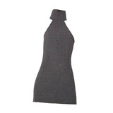 Maxbell 1:12 Women Dress Mini Doll Elastic Dress for 6inch Action Figure Accessories grey