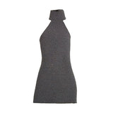 Maxbell 1:12 Women Dress Mini Doll Elastic Dress for 6inch Action Figure Accessories grey