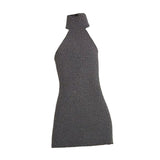 Maxbell 1:12 Women Dress Mini Doll Elastic Dress for 6inch Action Figure Accessories grey