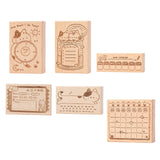 Maxbell Wood Mounted Rubber Stamp Lightweight Versatile for Drawing Painting Journal Style A