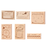 Maxbell Wood Mounted Rubber Stamp Lightweight Versatile for Drawing Painting Journal Style A