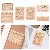 Maxbell Wood Mounted Rubber Stamp Lightweight Versatile for Drawing Painting Journal Style A