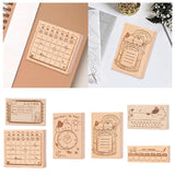 Maxbell Wood Mounted Rubber Stamp Lightweight Versatile for Drawing Painting Journal Style A