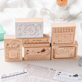 Maxbell Wood Mounted Rubber Stamp Lightweight Versatile for Drawing Painting Journal Style A