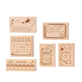 Maxbell Wood Mounted Rubber Stamp Lightweight Versatile for Drawing Painting Journal Style A
