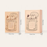 Maxbell Wood Mounted Rubber Stamp Lightweight Versatile for Drawing Painting Journal Style A