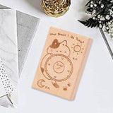 Maxbell Wood Mounted Rubber Stamp Lightweight Versatile for Drawing Painting Journal Style B