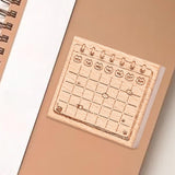 Maxbell Wood Mounted Rubber Stamp Lightweight Versatile for Drawing Painting Journal Style E