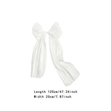 Maxbell 2 Pieces Satin Ribbons Gift Accessories Wide for Holiday Bridal Shower Party White