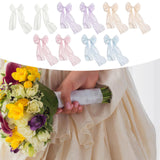 Maxbell 2 Pieces Satin Ribbons Gift Accessories Wide for Holiday Bridal Shower Party White