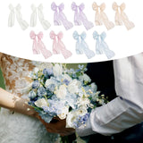Maxbell 2 Pieces Satin Ribbons Gift Accessories Wide for Holiday Bridal Shower Party White