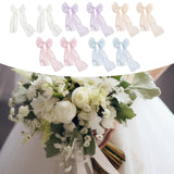 Maxbell 2 Pieces Satin Ribbons Gift Accessories Wide for Holiday Bridal Shower Party White