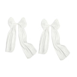 Maxbell 2 Pieces Satin Ribbons Gift Accessories Wide for Holiday Bridal Shower Party White