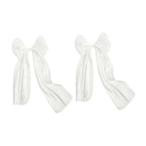 Maxbell 2 Pieces Satin Ribbons Gift Accessories Wide for Holiday Bridal Shower Party White