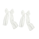 Maxbell 2 Pieces Satin Ribbons Gift Accessories Wide for Holiday Bridal Shower Party White