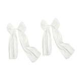 Maxbell 2 Pieces Satin Ribbons Gift Accessories Wide for Holiday Bridal Shower Party White