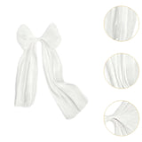 Maxbell 2 Pieces Satin Ribbons Gift Accessories Wide for Holiday Bridal Shower Party White