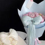 Maxbell 2 Pieces Satin Ribbons Gift Accessories Wide for Holiday Bridal Shower Party White