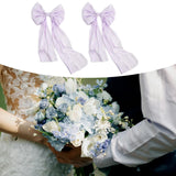 Maxbell 2 Pieces Satin Ribbons Gift Accessories Wide for Holiday Bridal Shower Party Purple