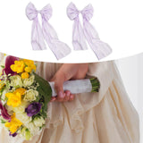 Maxbell 2 Pieces Satin Ribbons Gift Accessories Wide for Holiday Bridal Shower Party Purple
