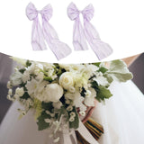 Maxbell 2 Pieces Satin Ribbons Gift Accessories Wide for Holiday Bridal Shower Party Purple