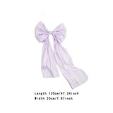 Maxbell 2 Pieces Satin Ribbons Gift Accessories Wide for Holiday Bridal Shower Party Purple