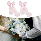 Maxbell 2 Pieces Satin Ribbons Gift Accessories Wide for Holiday Bridal Shower Party Light Pink