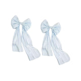 Maxbell 2 Pieces Satin Ribbons Gift Accessories Wide for Holiday Bridal Shower Party Blue