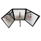 Maxbell 3 Way Magician Mirror Men Women Practice Novelty Unique Shows Tool Toy Props Fold 18cmx24cmx0.9cm