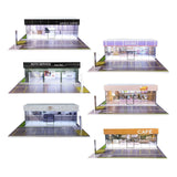 Maxbell 1/64 Model Car Display Case Ornament Micro Landscape Decor Miniature Scenery Service Center