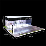 Maxbell 1/64 Model Car Display Case Ornament Micro Landscape Decor Miniature Scenery Service Center