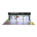 Maxbell 1/64 Model Car Display Case Ornament Micro Landscape Decor Miniature Scenery Car Wash Shop