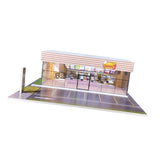 Maxbell 1/64 Model Car Display Case Ornament Micro Landscape Decor Miniature Scenery Hamburger Shop