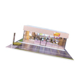 Maxbell 1/64 Model Car Display Case Ornament Micro Landscape Decor Miniature Scenery Hamburger Shop