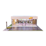 Maxbell 1/64 Model Car Display Case Ornament Micro Landscape Decor Miniature Scenery Hamburger Shop