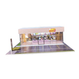 Maxbell 1/64 Model Car Display Case Ornament Micro Landscape Decor Miniature Scenery Hamburger Shop