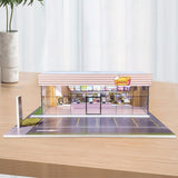 Maxbell 1/64 Model Car Display Case Ornament Micro Landscape Decor Miniature Scenery Hamburger Shop
