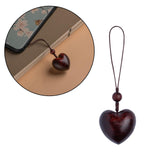 Maxbell Wood Phone Chain Birthday Gift Stylish Key Chain Decoration Hanging Ornament Heart Shaped
