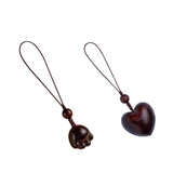 Maxbell Wood Phone Chain Birthday Gift Stylish Key Chain Decoration Hanging Ornament Heart Shaped