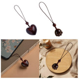 Maxbell Wood Phone Chain Birthday Gift Stylish Key Chain Decoration Hanging Ornament Heart Shaped